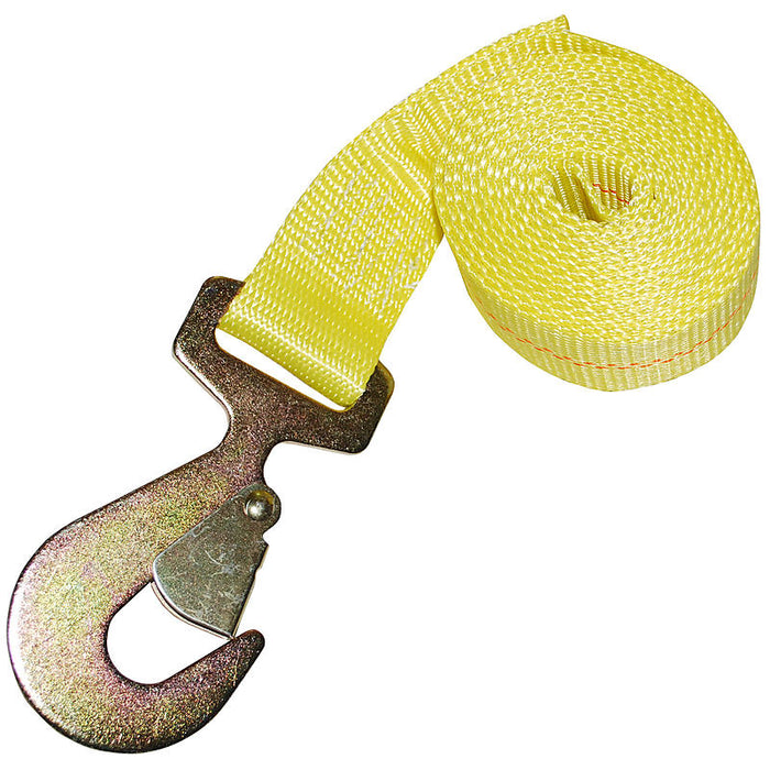 2" x 8' winch strap with flat snap hook
