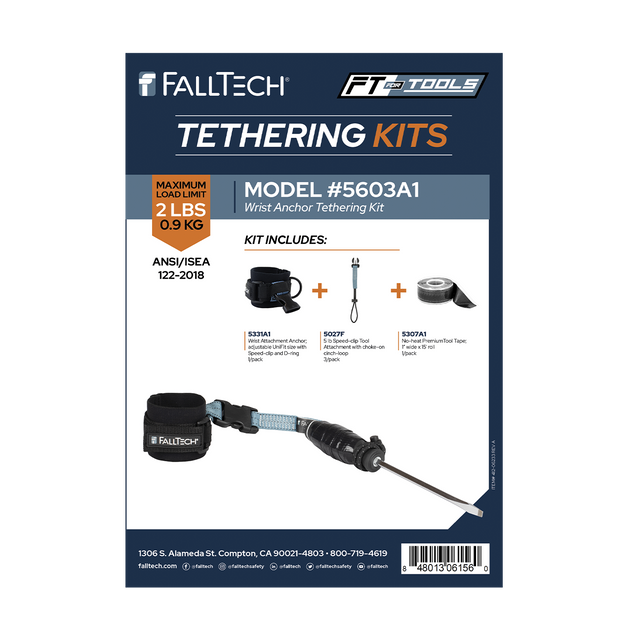 Tool Tethering Kit, 5 lb, Wristband with Speed Clip Attachments and Tool Tape (5603A1)