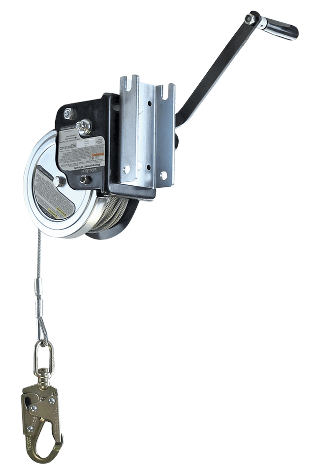 60' FallTech® Personnel Winch for Tripods and Davits with Galvanized Steel Cable (7297)
