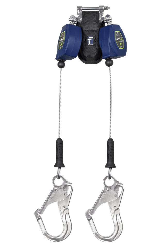 8' FT-X™ Cable Class 2 Leading Edge Personal SRL-P, Twin-leg with Aluminum Rebar Hooks with SpeedLink™ (82808TP5)