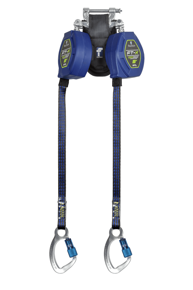 8' FT-X™ EdgeCore™ Class 2 Leading Edge Personal SRL-P, Twin-leg with Aluminum CE Carabiners with SpeedLink™ (84108TP6)