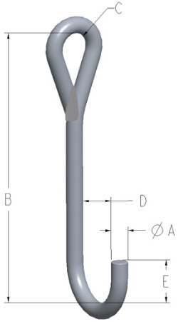 3/4" X 9" J-HOOK STYLE B 1450# CAPACITY (11642-9)