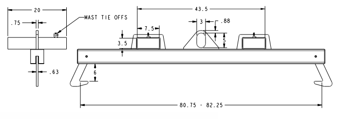 CHLORINE CYLINDER LIFT BEAM 80.75-82.25" 4,000 LB WLL (19829)