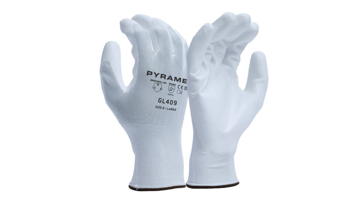 Polyurethane- 18g Non-Cut - White - Size Medium (GL409M) Per 12