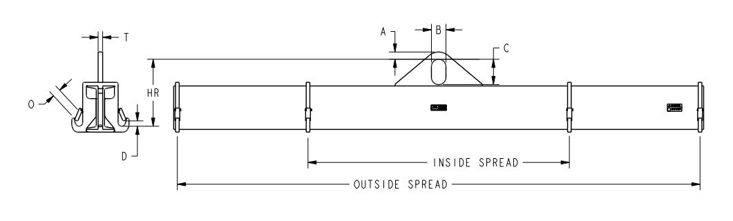 10,000 lbs 20' Basket Lifting Beam 2 Sets Of Hooks (25650)