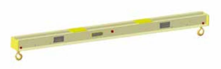 2,000# 8' ULTRA LOW HEADROOM LIFT BEAM WITH HOOKS (16491)