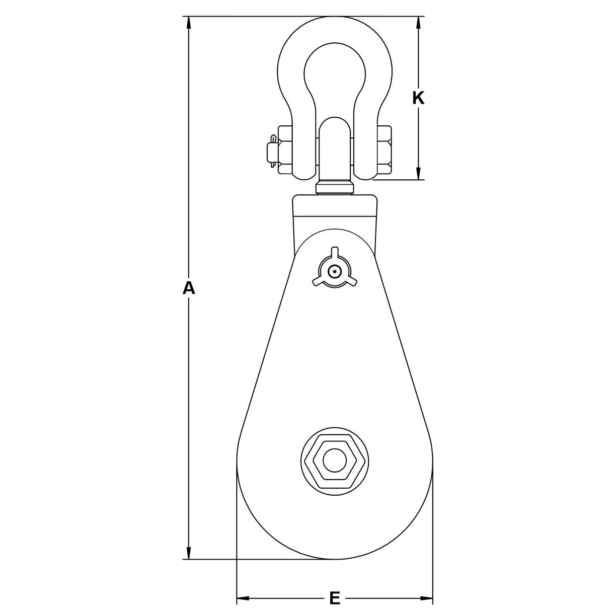 Skookum 4 ton 4" Alloy Snatch Block with SWIVEL SHACKLE (4" x 4T)