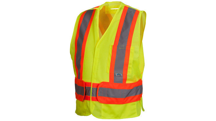 Lime Hi-Vis Lime Vest with Contrasting Reflective Tape - Self Extinguishing - Size 2X Large (RCA2710SEX2) Per 1