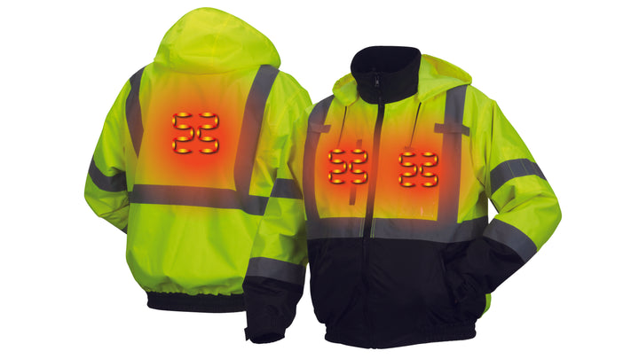Lime Hi-Vis Lime Bomber Jacket - Heated - Size Extra Large (RJ3110HXL) Per 1