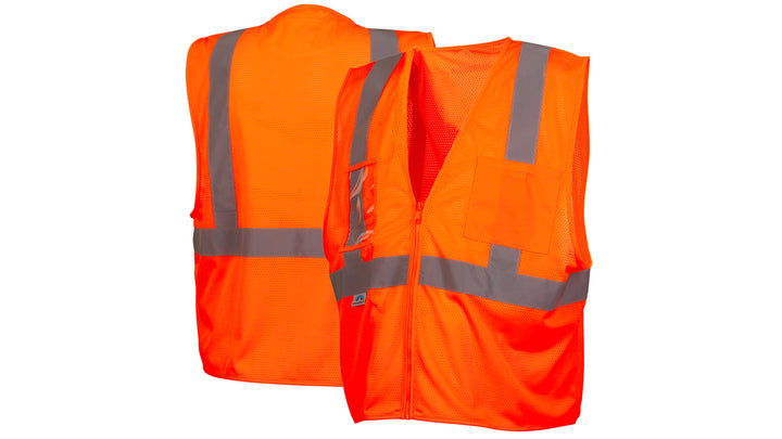 Orange Class 2 Economy Vest with Clear Pocket - Orange - 3X Large (RVZ2120CPX3) Per 5
