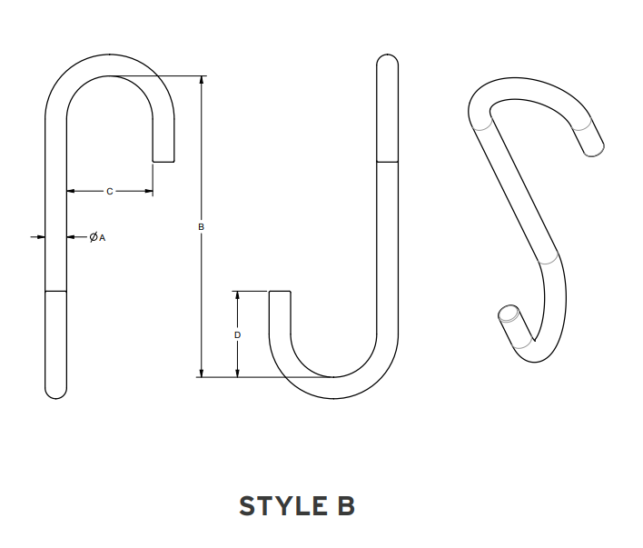 1/2" x 7" S-Hook Style B (14201)