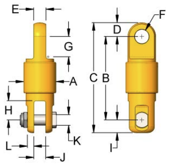 Miller Econo-Link Thrust Bearing Swivel Model 15E281 Eye to Jaw WLL 15 tons