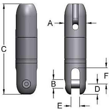 Miller Angular Contact Ball Bearing Swivel Model EE-614 Thimble to Bullet WLL 8.5 tons