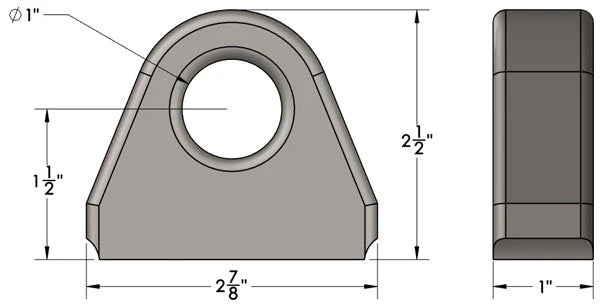 Weld on Shackle Clevis Mount 1" Thick (sold per pair)