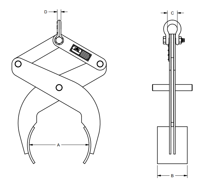 4,000 lbs 4-7.5" Bar Tong Lifter (11902)