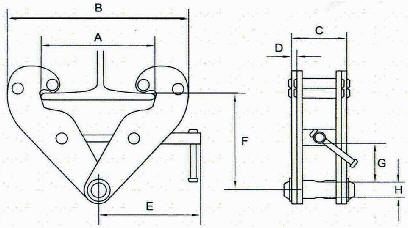 BC Series Beam Clamp 2,200 lbs WLL (BC-100)