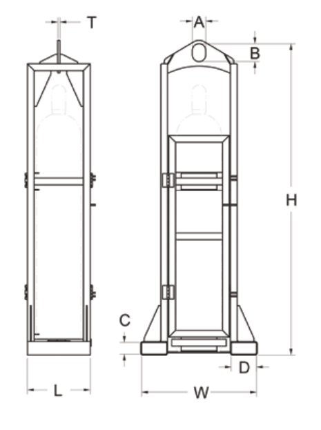 500 lbs 1-Tank Bottle Lifter / Cart With Straps And Locking Doors (25694)