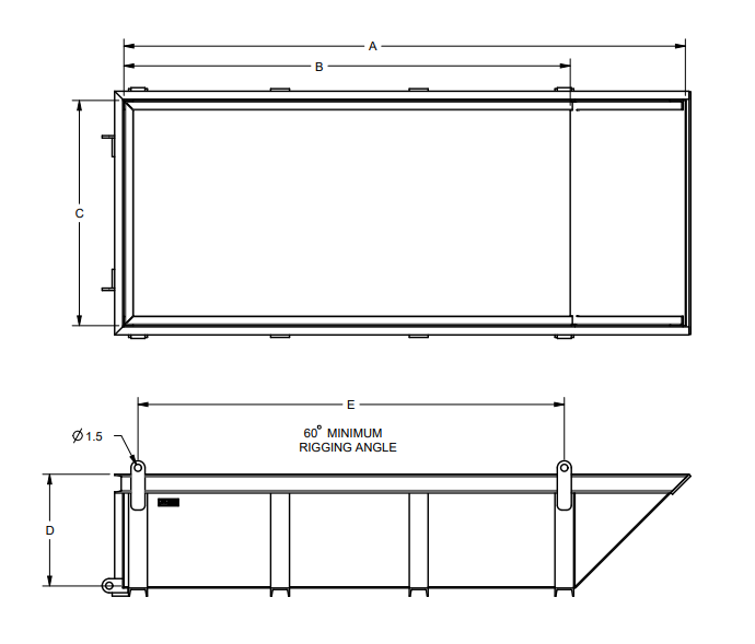 6,000 lbs Material Dump Basket 48X120" (23669)
