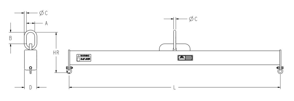 1,000# 120" ECONOMY LIFT BEAM 11.25" HEADROOM (11532)