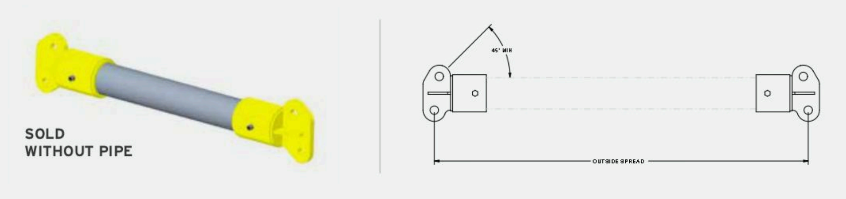 8" Spreader Beam End Cap Pair (19120)