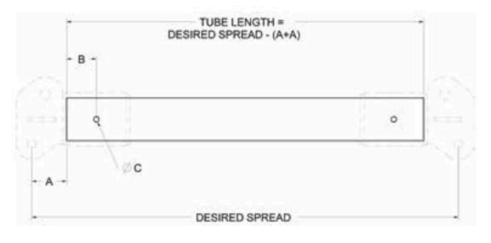 SPREADER BEAM END CAP PAIR MIN TOP RIGGING ANGLE 45 DEG (19499)