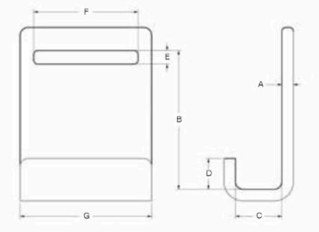 1/2" Flat Hook Style A (16399)