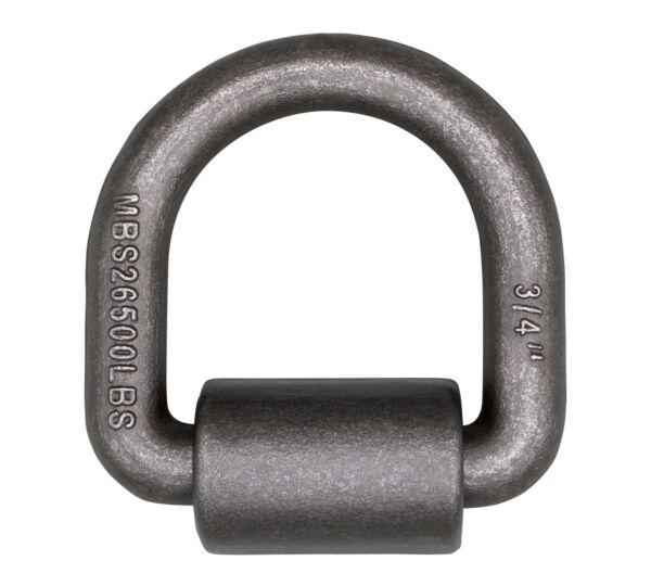 3/4" DIA. RING, B/S 26,500 LBS FORGED WELD-ON D RING W/ MOUNTING BRACKET RAW FINISH