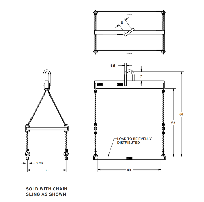 5,000 lbs IBC Tote Lifting Beam (23070)