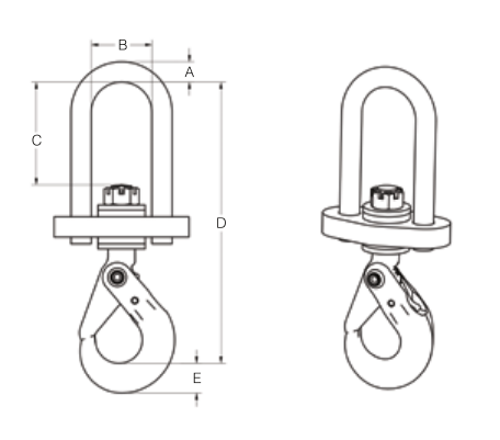 Insulated Swivel Crosby Shur-Loc® Hook 4,500 lbs WLL (16358)