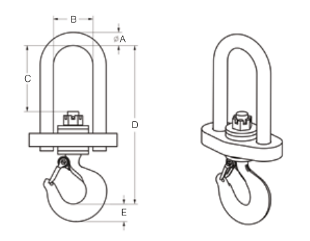 Insulated Swivel Hook 4,000 lbs WLL (16355)