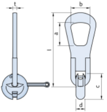 3T - 5T Precast Anchor Lifting Eye/Clutch with Bale Hook