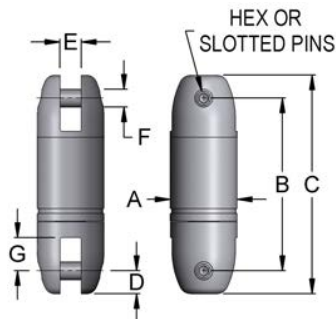 Pengo-Miller Line Pulling Swivel Model BB13L WLL 4000 lbs hex pins