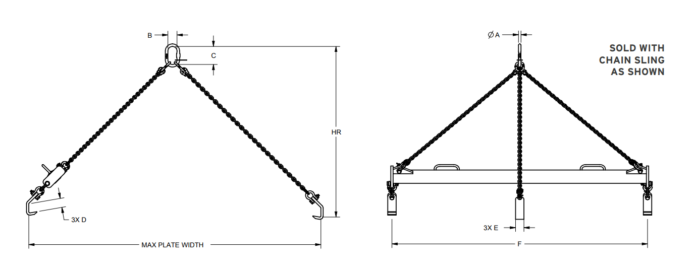 20,000 lbs Plate Lifting Beam 84" Width (14632)