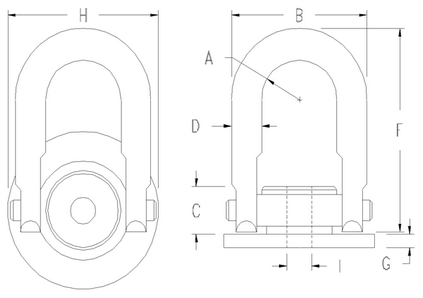 Round Base Swivel Hoist Ring 5,000 lbs WLL (44654)