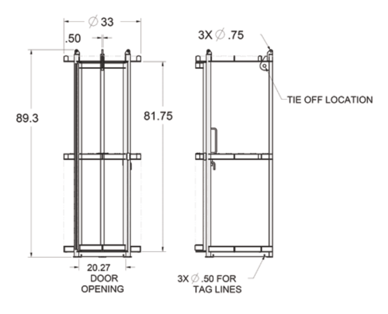 500 lbs 33" Dia Personnel Basket Half Sides (16465)