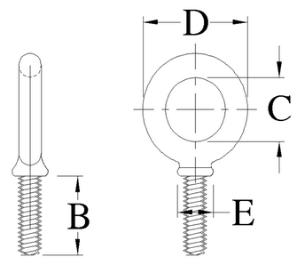 M20 x 2.5 Shoulder Eye Bolt 2,860 kg WLL (41312)