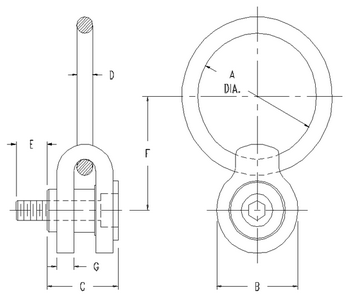 1" - 8 Side Load Hoist Ring 7000 lbs WLL (43540)