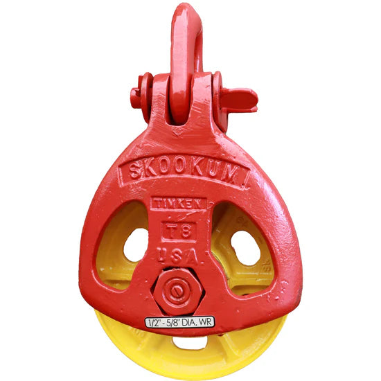Skookum T Series 17.5 Ton 12" Cast Half Sided Block with SWIVEL SHACKLE