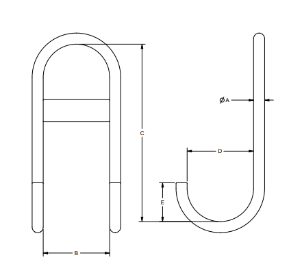 3/8" Alloy Stirrup Hook 450 lbs WLL (16386)