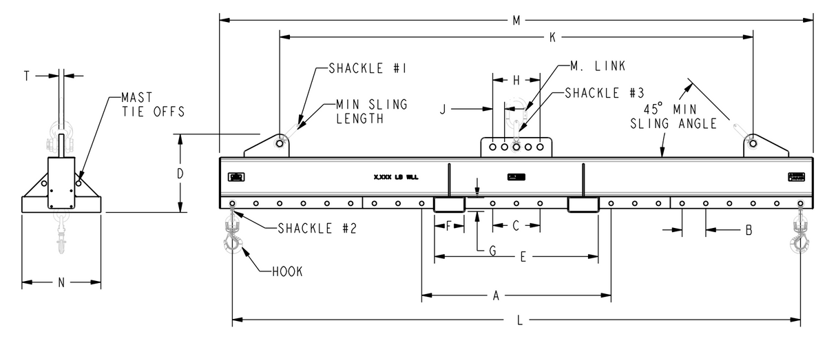 20,000 lbs X 12' Universal Lift Beam (24665)