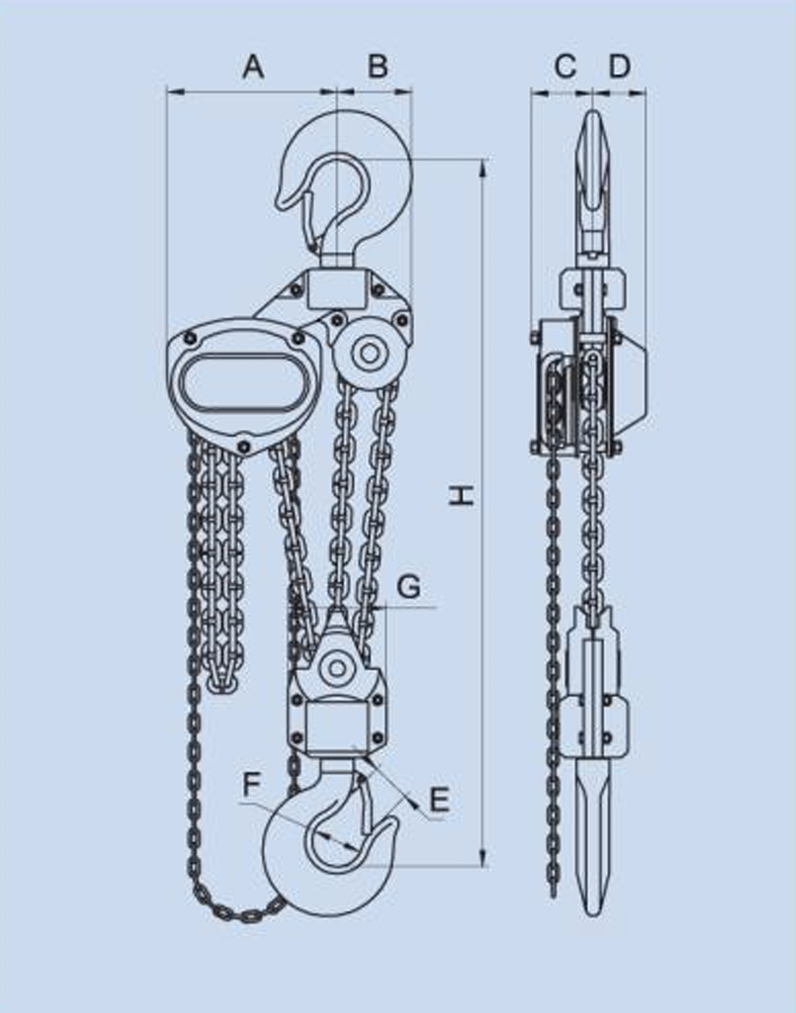 7.5 Ton x 10' Hand Chain Hoist Black Bear (YB)