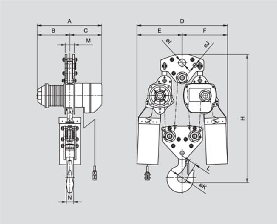 SD Series Electric Chain Hoist 22,000 lbs WLL (YSSD-1000)