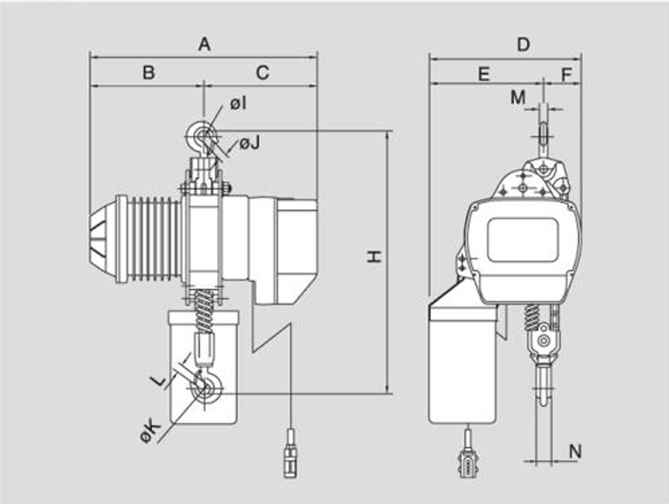 SD Series Electric Chain Hoist 6,600 lbs WLL (YSSD-300)