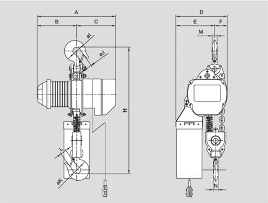 S Series Electric Chain Hoist 11,000 lbs WLL (YSS-500)