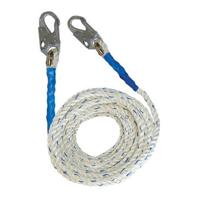 100' Premium Polyester Blend Vertical Lifeline with Double-hooks (8200DH)