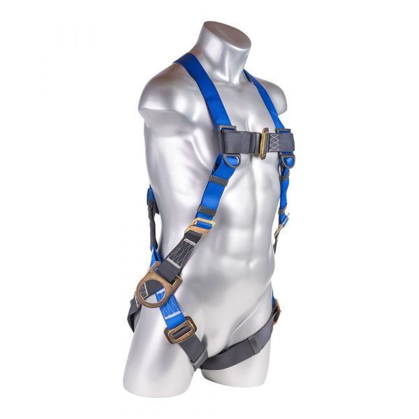 HARNESS 5PT., BACK AND SIDE D-RINGS, PASS-THRU LEGS, BLUE COLOR UNIVERSAL
