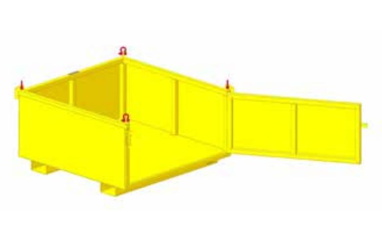 Material Baskets with Fixed Sides - Swing Door