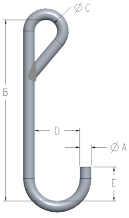 Alloy Steel J-Hooks Eye Style 9