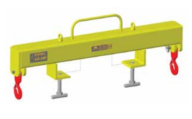 Forklift Lifting Beam Outside Hooks