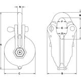 Skookum BML-12 Block 27.5 Tons 12" Full Sided Block with REGULAR YOKE